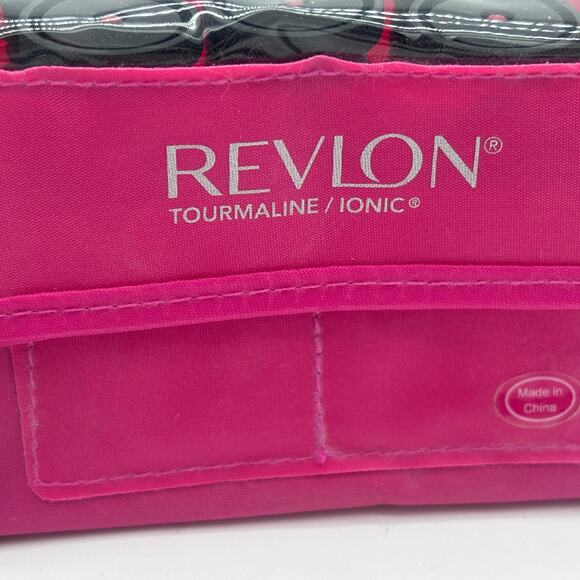 Revlon Tormaline/Ionic Hot Rollers 12 Curlers Pink Storage Pouch Travel No Clips - Picture 4 of 8